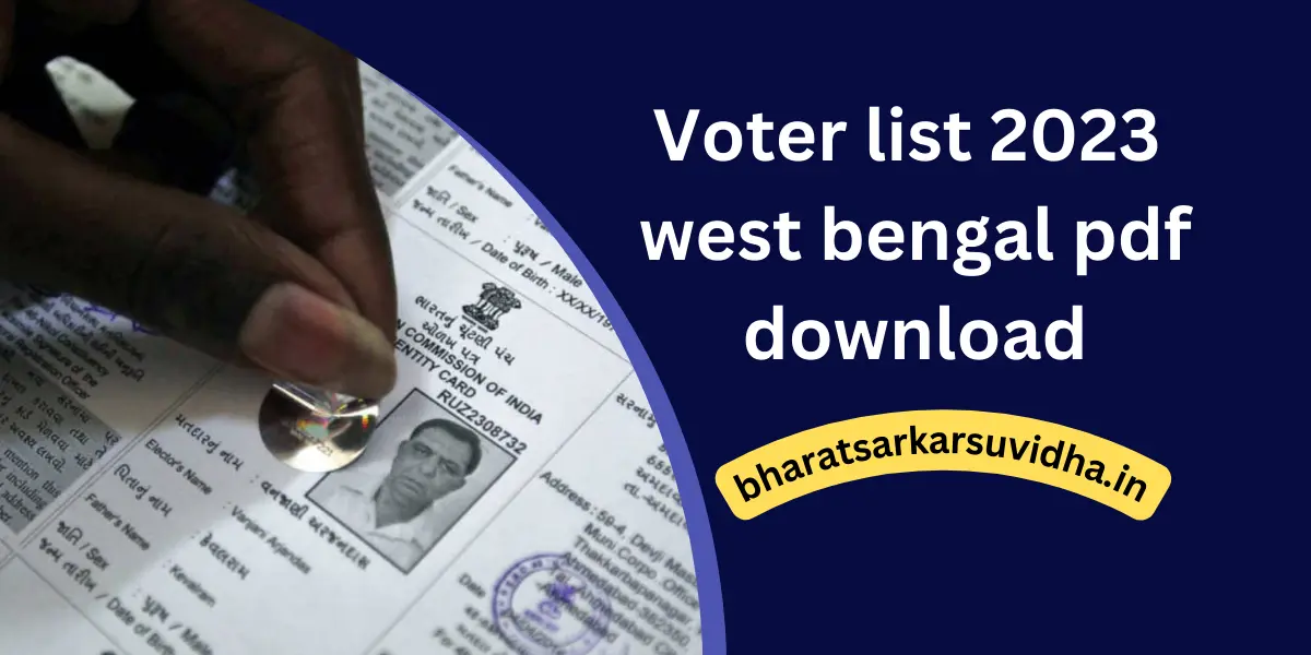 Voter list 2023 west bengal pdf download